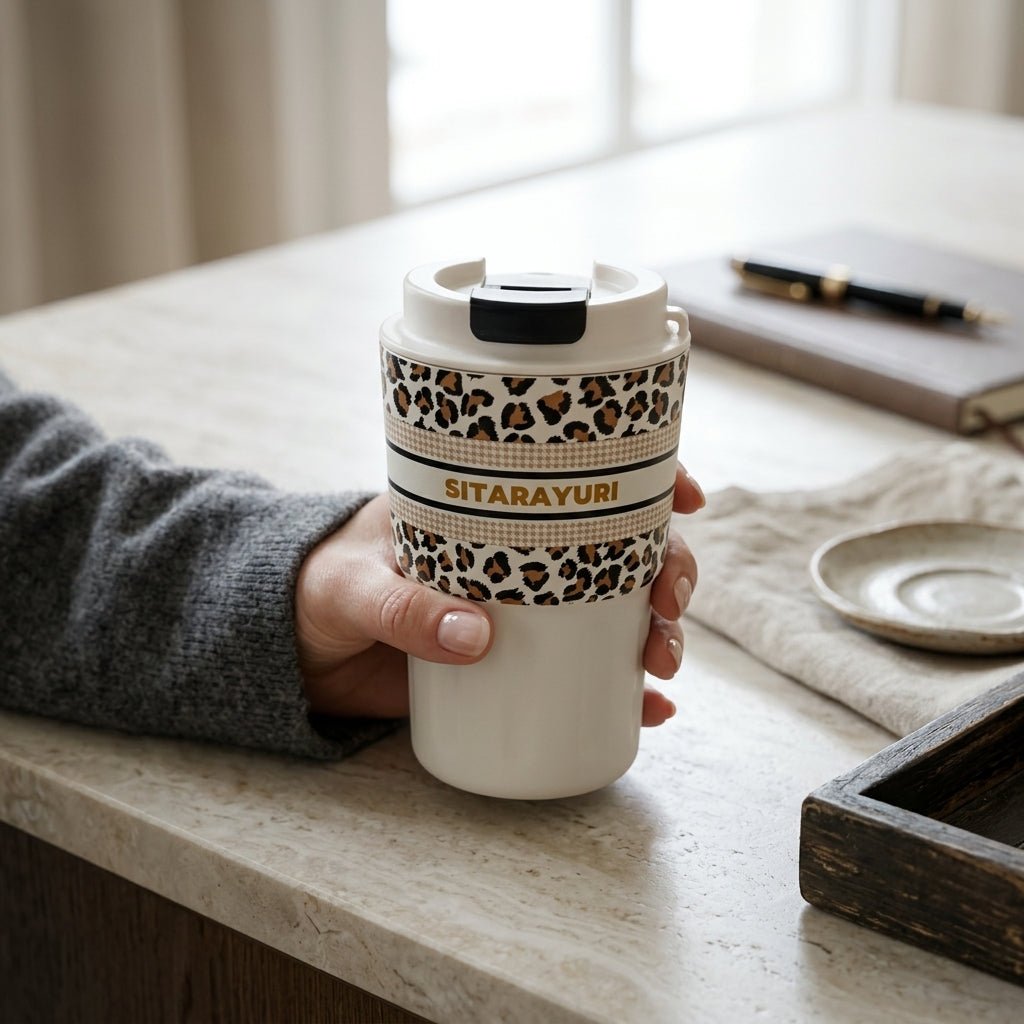 Mug Thermos Inox Sitarayuri – Tasse Café Isotherme Design Imprimé | Oxford City - Librairie Oxford City