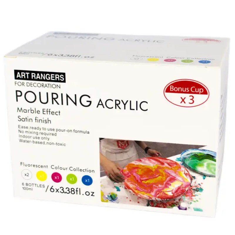 Acrylic Pouring Set Neon Colors 6x100ml - Librairie Oxford City