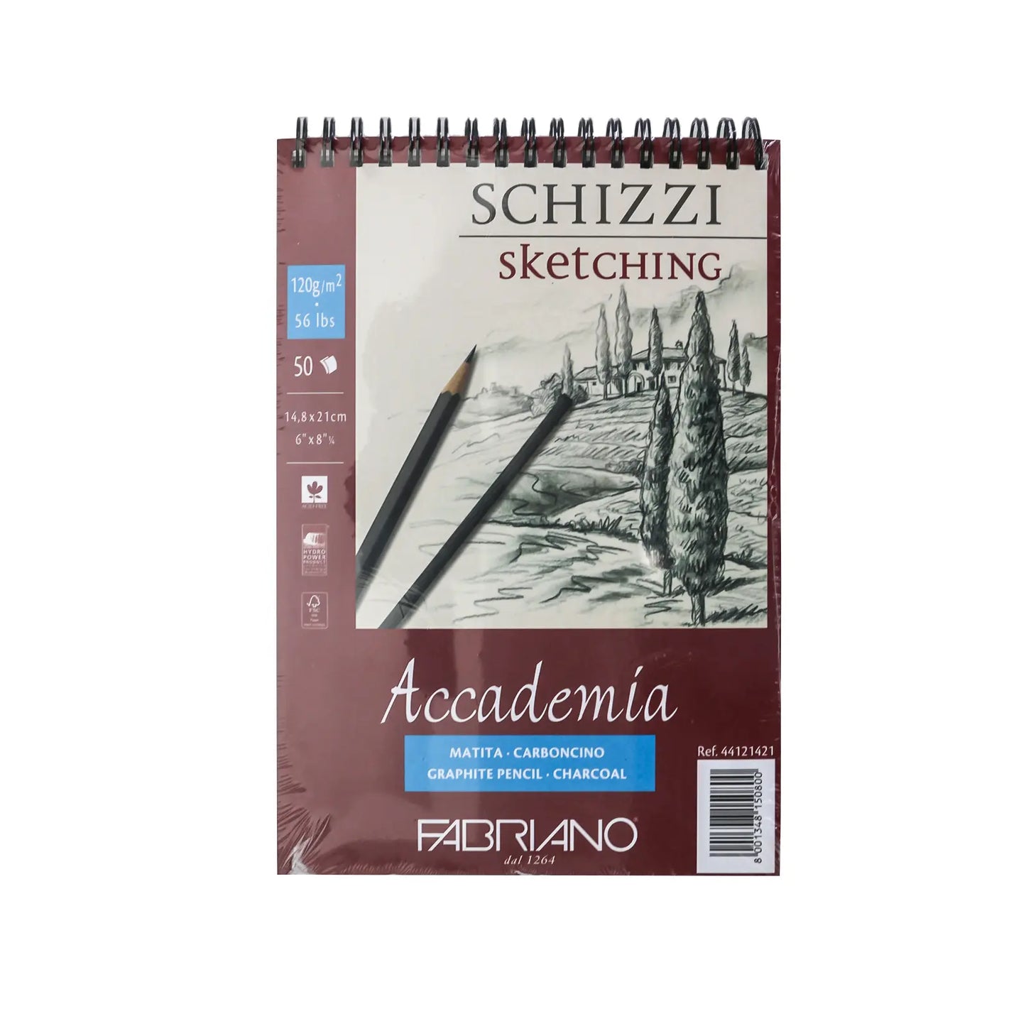Bloc de Dessin Fabriano Accademia Schizzi – A5 – 120 g/m² – 50 Feuilles