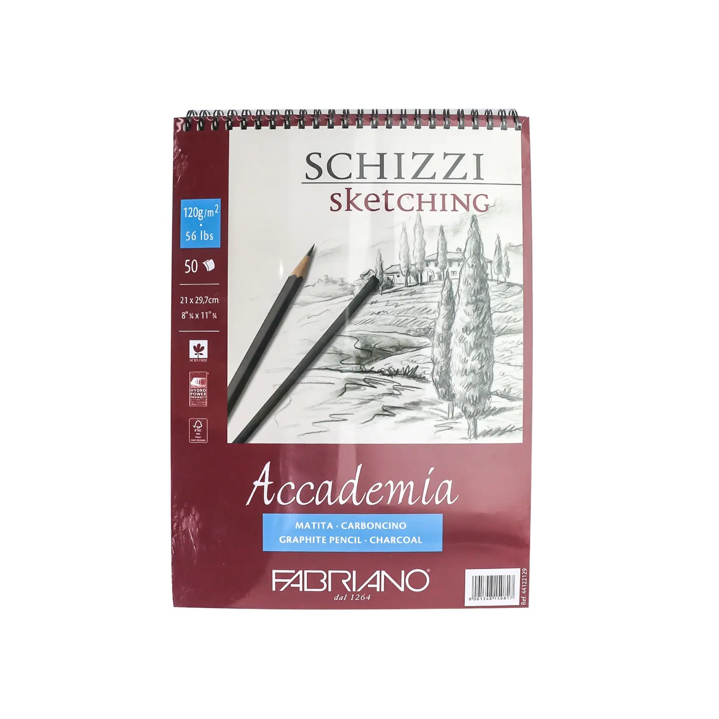 Bloc de Dessin Fabriano Accademia Schizzi – A4 – 120 g/m² – 50 Feuilles