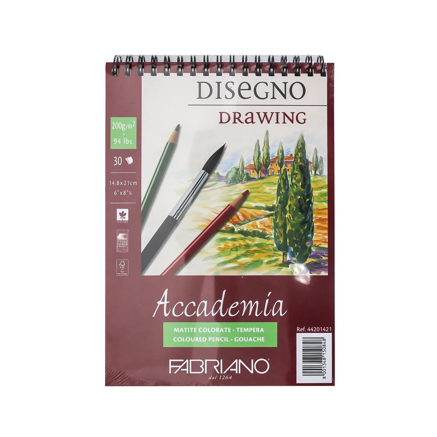 Bloc de Dessin Fabriano Accademia Disegno – A5 – 200 g/m² – 30 Feuilles