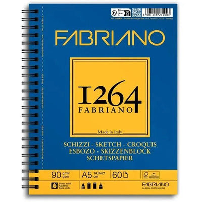 Bloc Croquis Fabriano 1264 – A5 – 90 g/m² – 60 feuilles – Spirale - Librairie Oxford City
