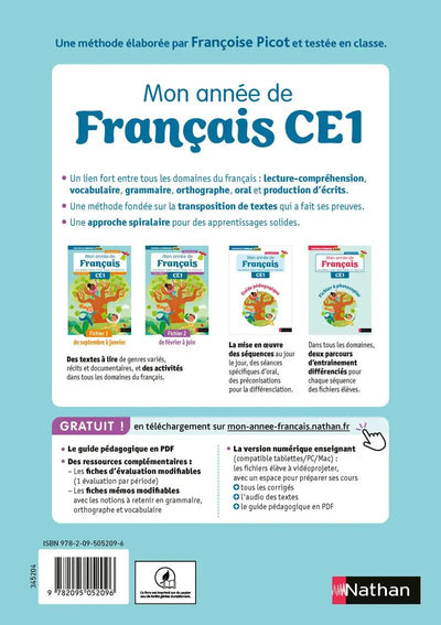 Nathan - Mon Année de Français CE1 - Fichier Élève 2 (Édition 2025) - Librairie Oxford City