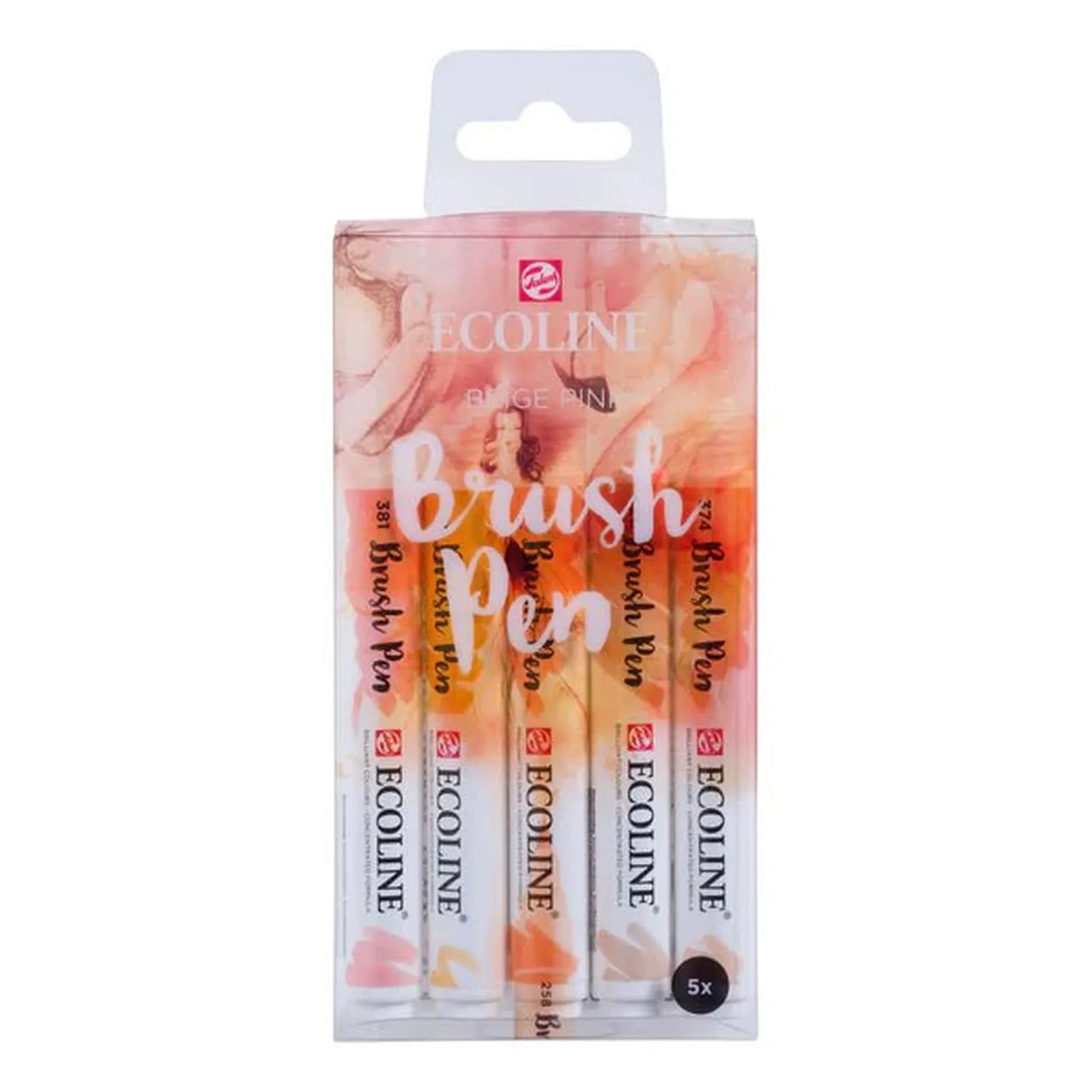 Ecoline Brush Pen – Set Beige Rose (5 couleurs) | Lettering & Aquarelle 🌸 - Librairie Oxford City