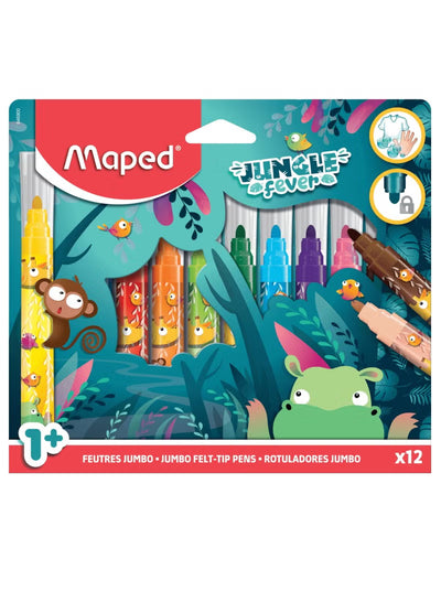 Pochette de 12 feutres Jumbo Fever Maped gros format multicolores
