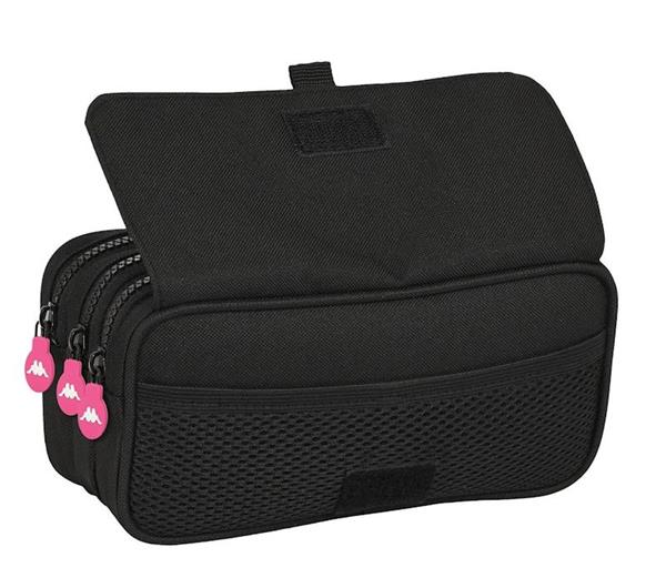 Trousse Kappa 3 Compartiments — Noir & Rose