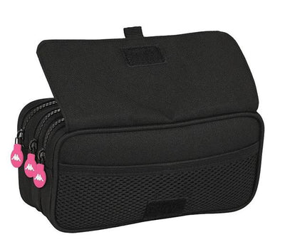 Trousse Kappa 3 Compartiments — Noir & Rose - Librairie Oxford City
