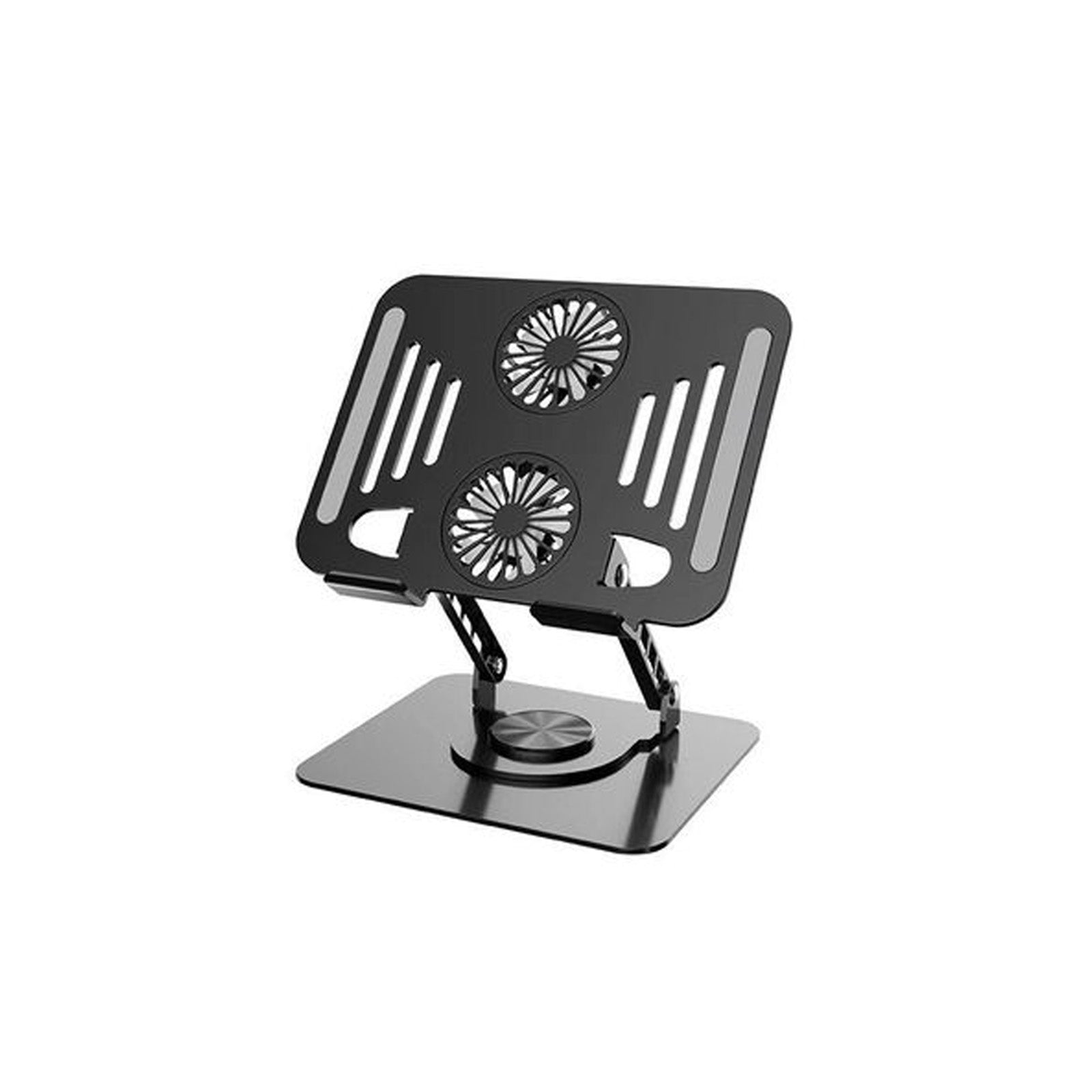 Support Ordinateur Métal Noir Ventilé Réglable - Librairie Oxford City