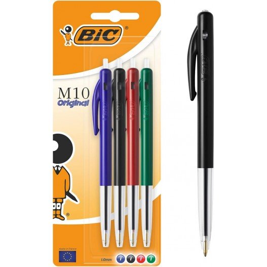 POCHETTE DE 4 STYLOS K10 BIC 1MM - Librairie Oxford City