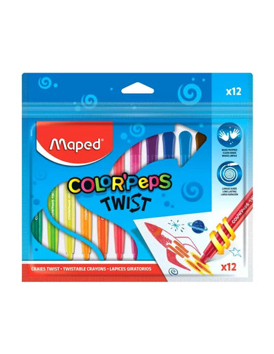 Set de 12 Crayons Cire Color'Peps Twist - Maped - Librairie Oxford City
