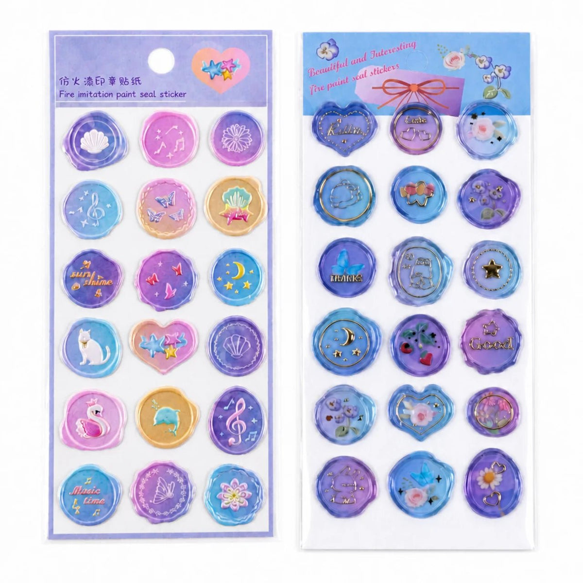 BLS - Planche de Stickers Floraux 3D Effet Tampon - Librairie Oxford City