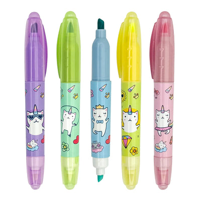 MAPED ✨ Fluo Peps 2-en-1 Licorne 🐱 Chat – Surligneur & Effaceur Magique 🌈💫