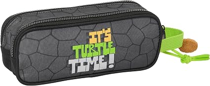 Trousse Safta Ninja Turtles 2 Zips — Noire & Verte