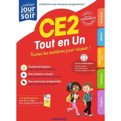 Cahier du jour/cahier du soir CE2 tout en un. + Guide parents Edition 2025 - Librairie Oxford City