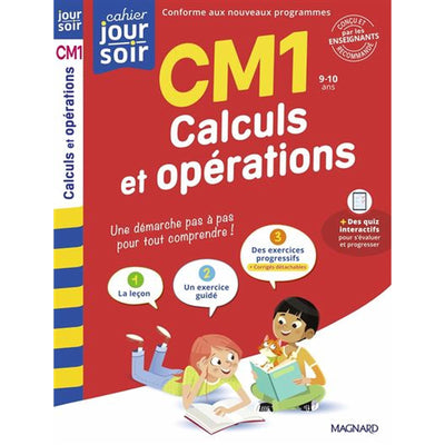 Calculs et opérations CM1 - Cahier Jour Soir - Librairie Oxford City