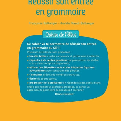 Réussir son entrée en grammaire CE1 - Cahier de l'élève (édition 2025) - Librairie Oxford City