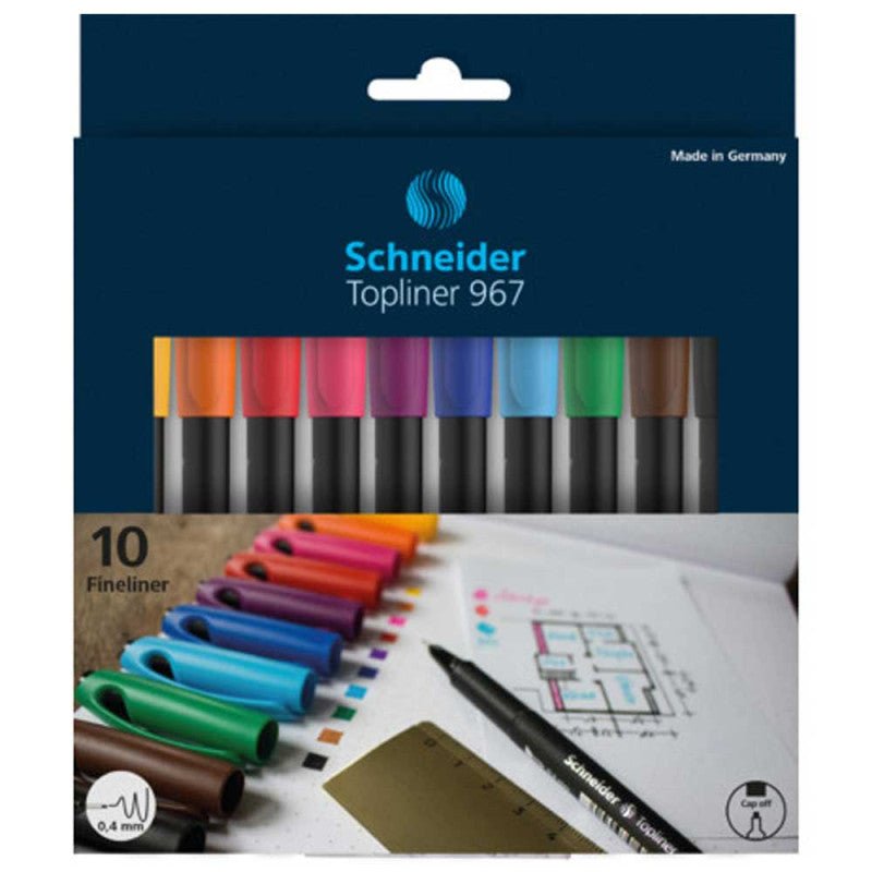 Pochette De 10 Feutres Fine 0.4 mm - Schneider - Librairie Oxford City