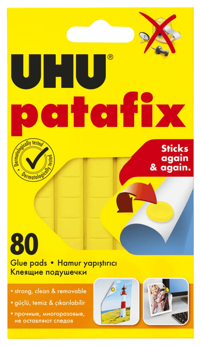 UHU Patafix - Pastilles Adhésives Repositionnables Jaunes 80g - Librairie Oxford City