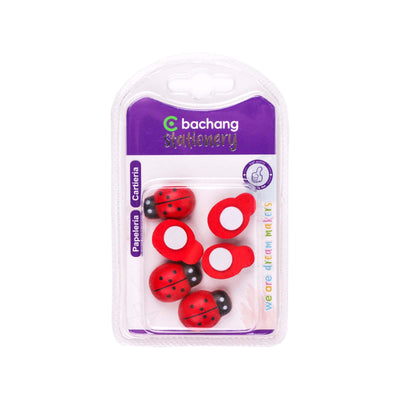 Bachang - Lot de 6 Gommes Coccinelle Adhésives - Librairie Oxford City