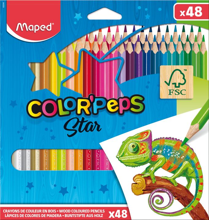 Lot de 48 crayons de couleur - Maped - Color'Peps - Librairie Oxford City