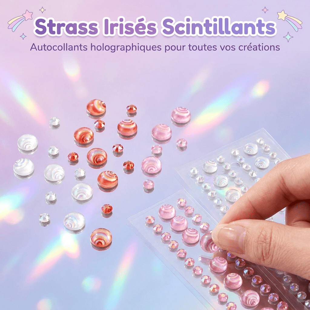 Gem Stickers Strass Coquillage ORNAGE – Lot de 5 Planches - Librairie Oxford City