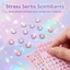Pack Gem Stickers Strass Diamant Serti – 8 Planches + Colle + Pincette - Librairie Oxford City