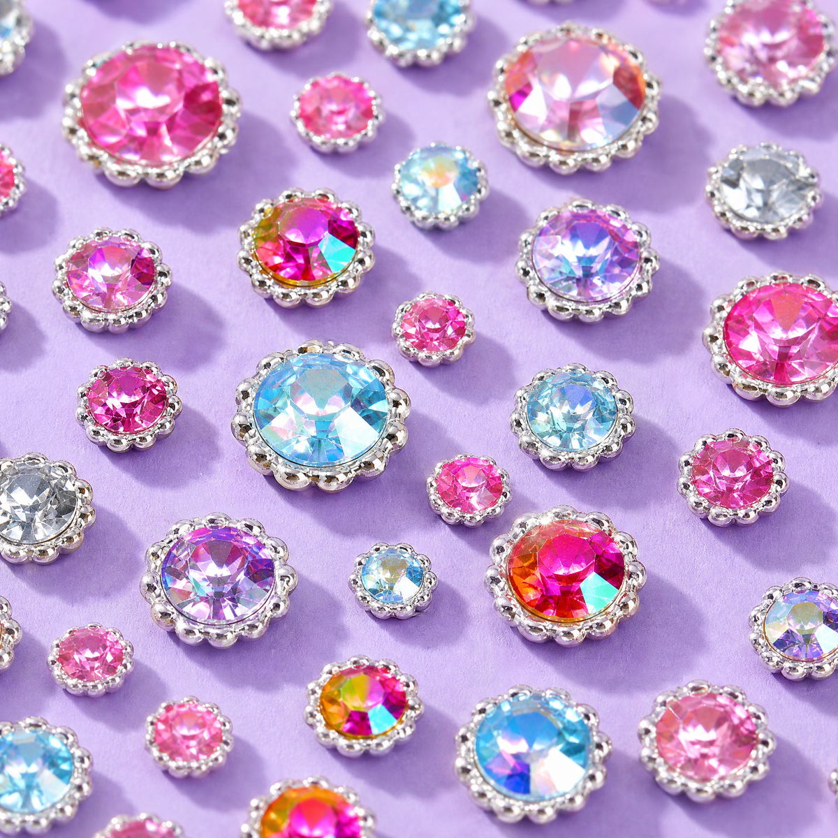 Gem Stickers Strass Diamant Serti BLEU & VIOLET – Lot de 5 Planches - Librairie Oxford City
