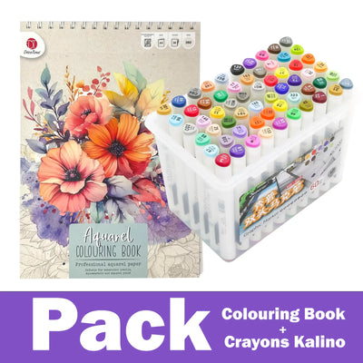 🌸 Blanc Color – Pack Aquarelle & Crayons Kalino