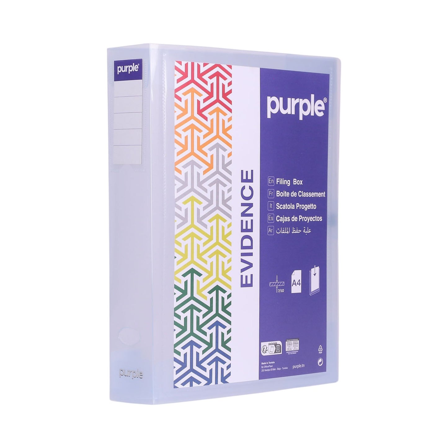 Boîte de Classement PP A4 Dos 60mm Personnalisable — Purple Evidence - Librairie Oxford City