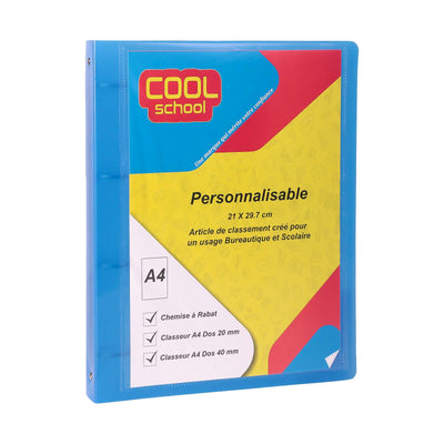 Classeur 4 Anneaux PP Glossy A4 40mm Personnalisable — Cool School - Librairie Oxford City