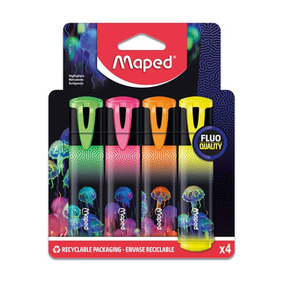 Maped Deepsea Paradise - 4 Surligneurs en blister - Librairie Oxford City