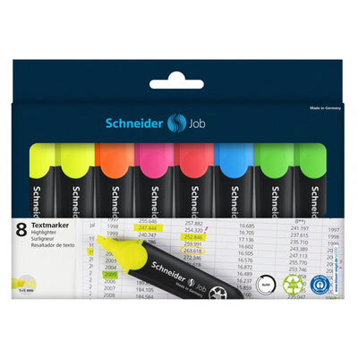 8 Surligneurs Schneider Job Original – Pointe Taillée 1–5 mm - Librairie Oxford City