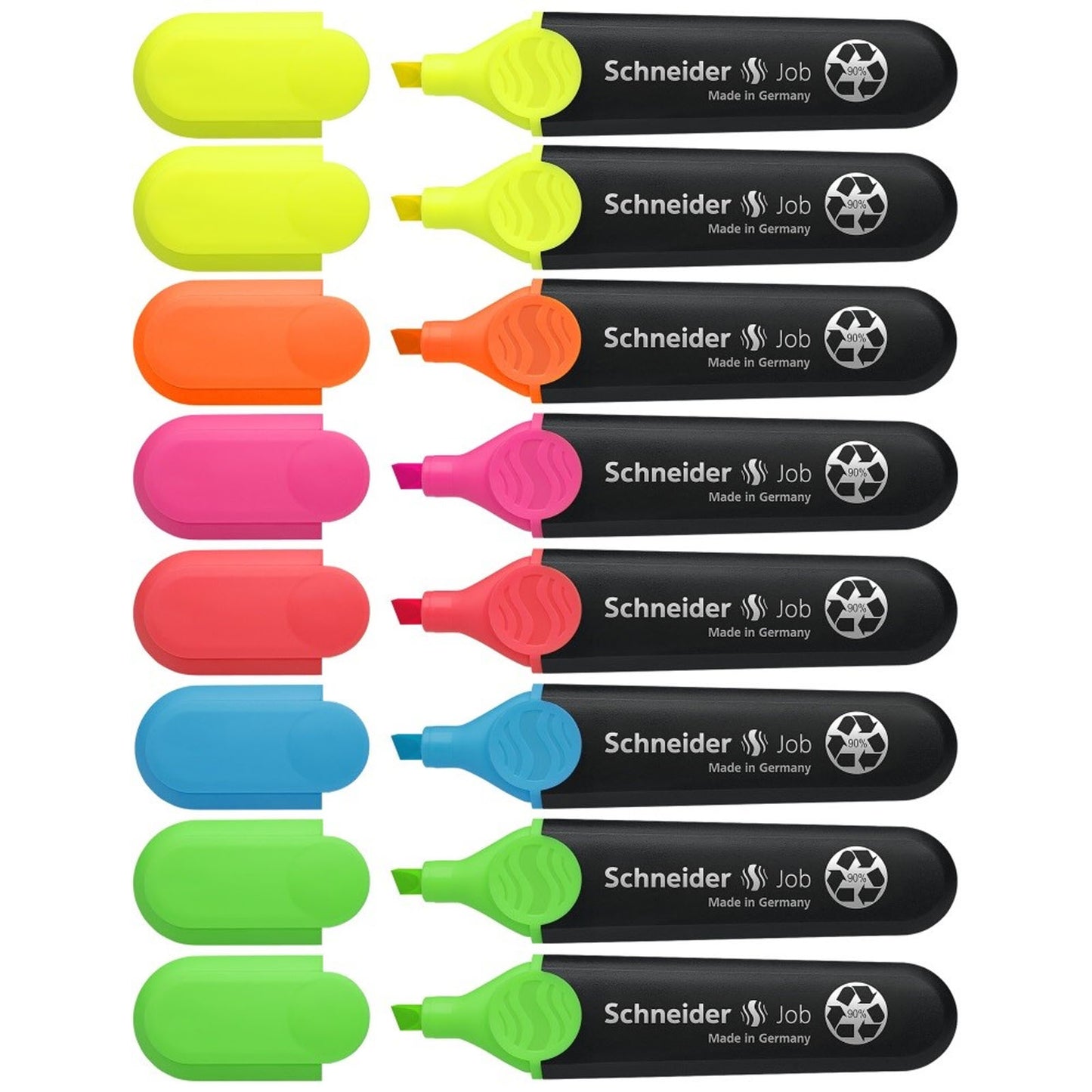 8 Surligneurs Schneider Job Original – Pointe Taillée 1–5 mm - Librairie Oxford City