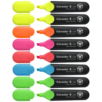 8 Surligneurs Schneider Job Original – Pointe Taillée 1–5 mm - Librairie Oxford City