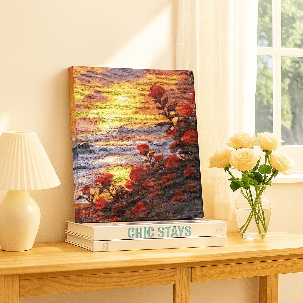 ✨🖼️ Diamond Painting Paysages de Rêve – Décors Nature & Mer 🌻🌅 - Librairie Oxford City