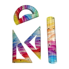 Set Géométrie Flexible 20cm – 4 Pièces Incassables Multicolore