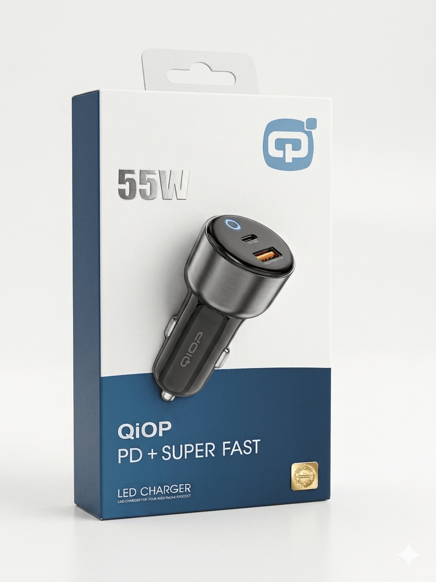 Qiop Chargeur de voiture 55w USB - A + USB - C - Librairie Oxford City