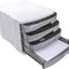 Bloc Tiroirs de Rangement 4 Niveaux – Multicolore / Bleu / Gris - Librairie Oxford City