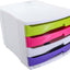 Bloc Tiroirs de Rangement 4 Niveaux – Multicolore / Bleu / Gris - Librairie Oxford City