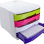 Bloc Tiroirs de Rangement 4 Niveaux – Multicolore / Bleu / Gris - Librairie Oxford City