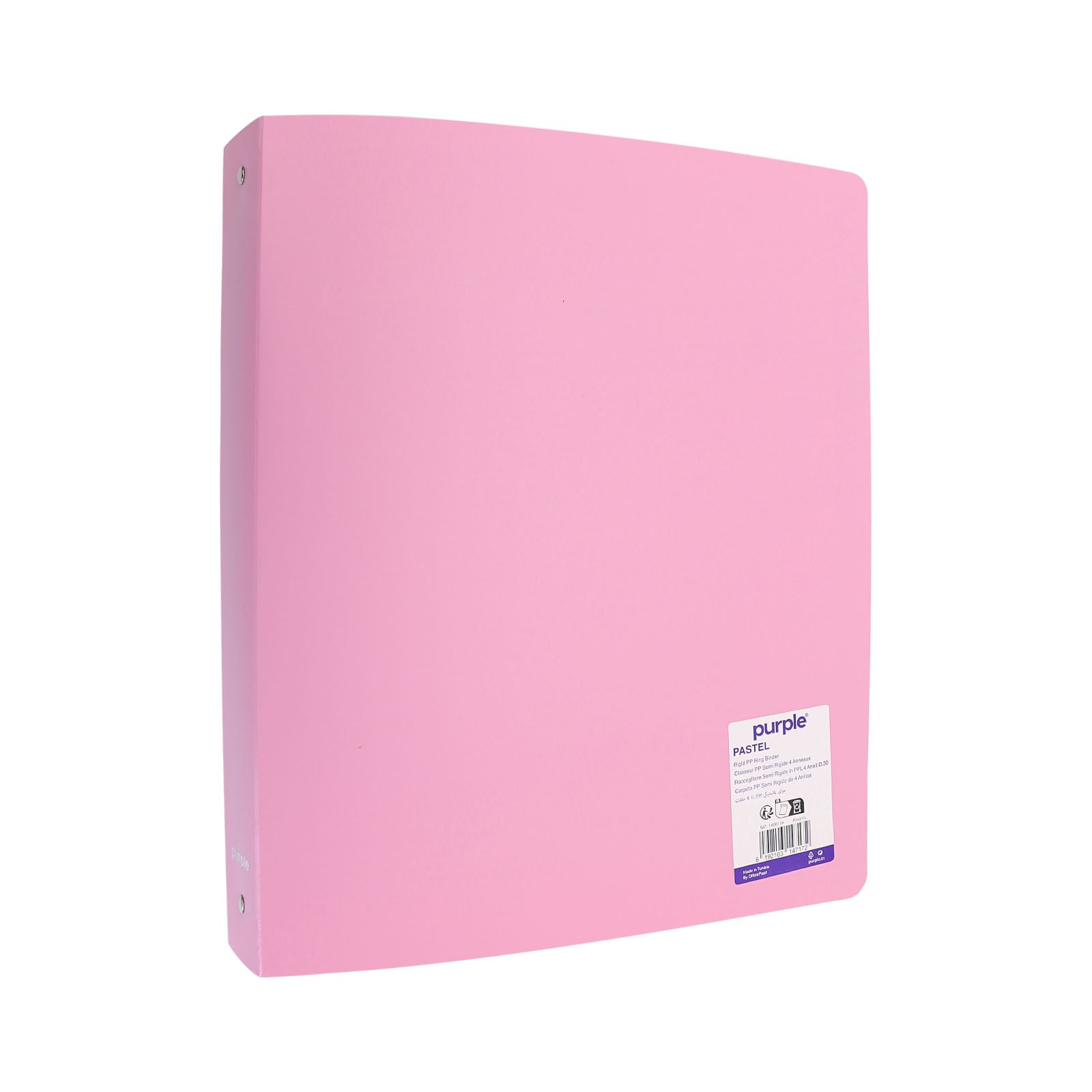 Classeur 4 Anneaux A4 Pastel – Purple (26x32 cm, PP Semi - Rigide) - Librairie Oxford City