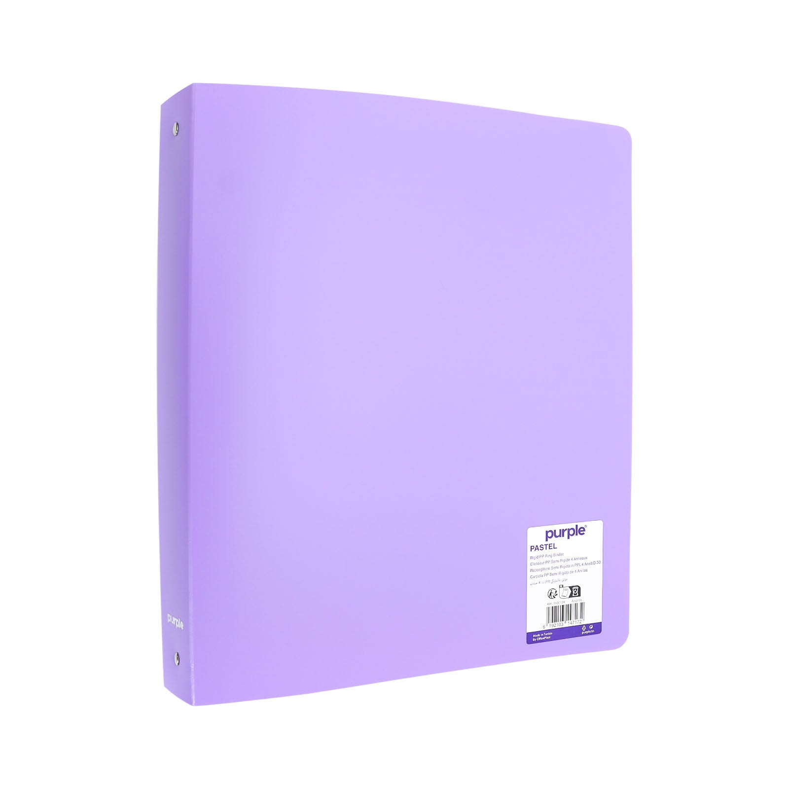 Classeur 4 Anneaux A4 Pastel – Purple (26x32 cm, PP Semi - Rigide) - Librairie Oxford City