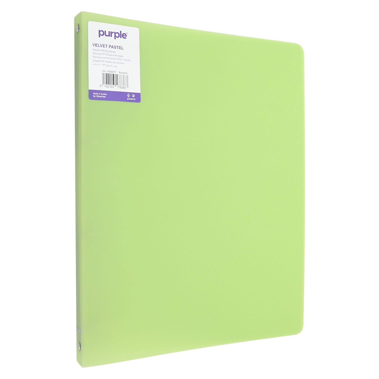 Purple Classeur PP Souple Velvet Pastel – 4 Anneaux – 31x24 cm - Librairie Oxford City