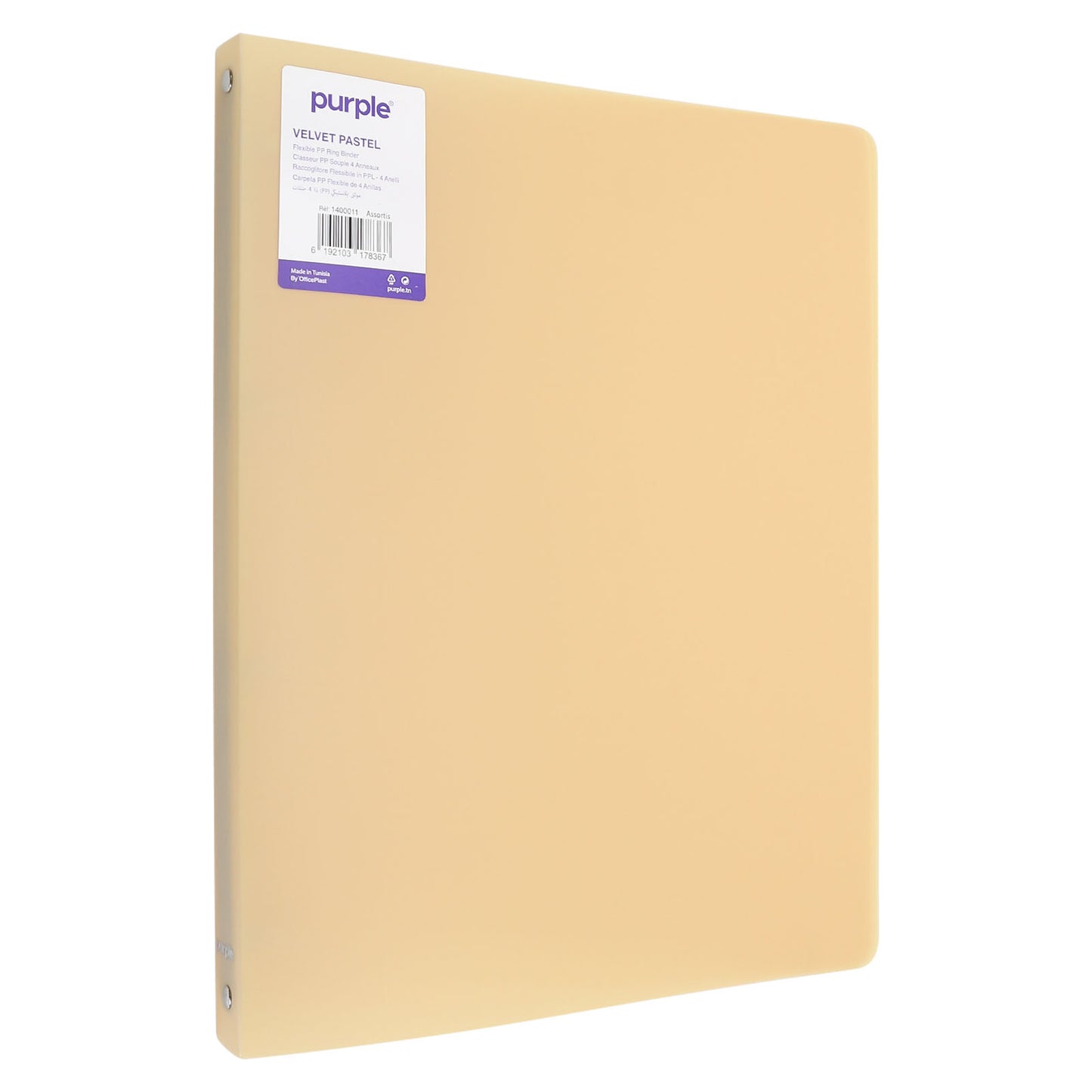 Purple Classeur PP Souple Velvet Pastel – 4 Anneaux – 31x24 cm - Librairie Oxford City