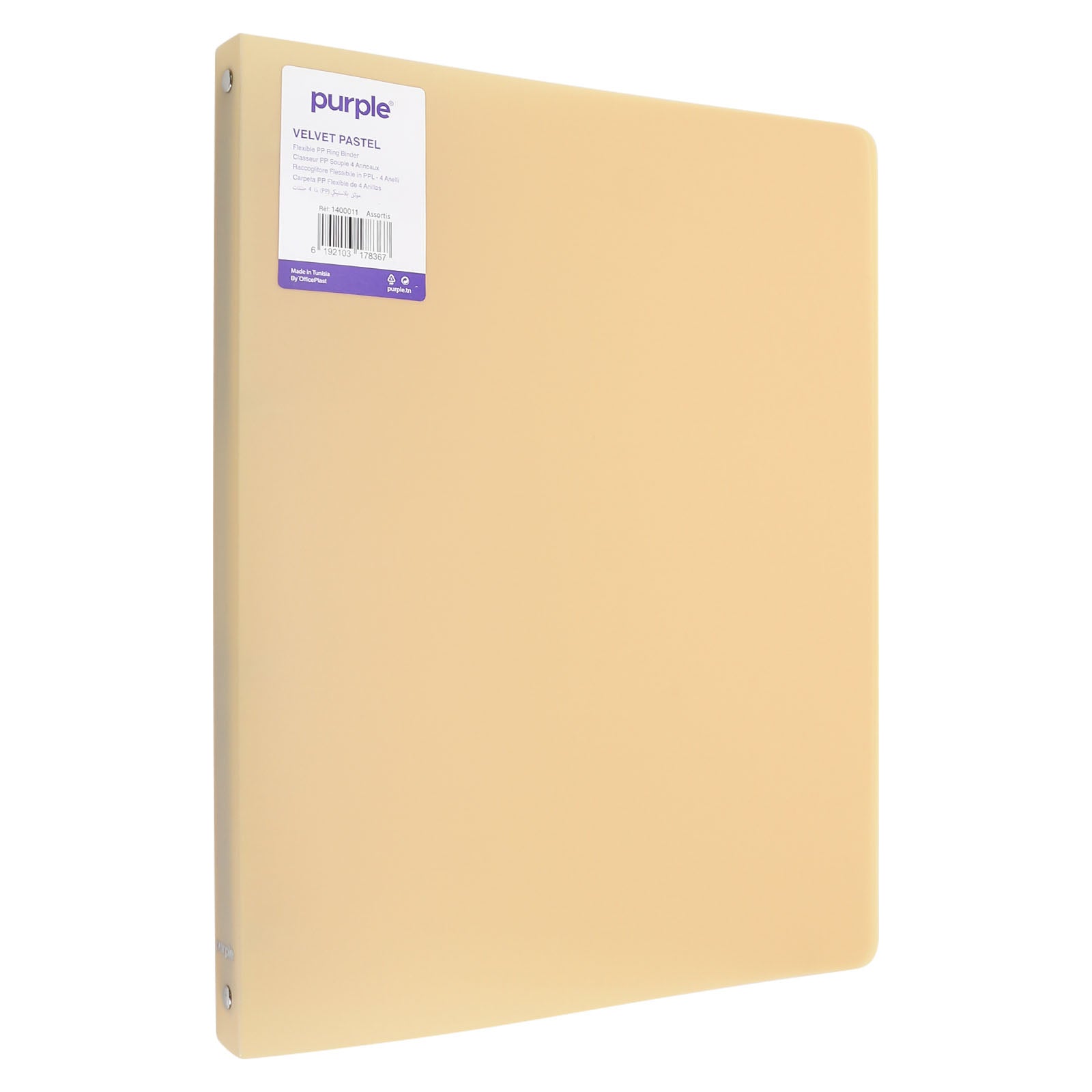 Purple Classeur PP Souple Velvet Pastel – 4 Anneaux – 31x24 cm - Librairie Oxford City