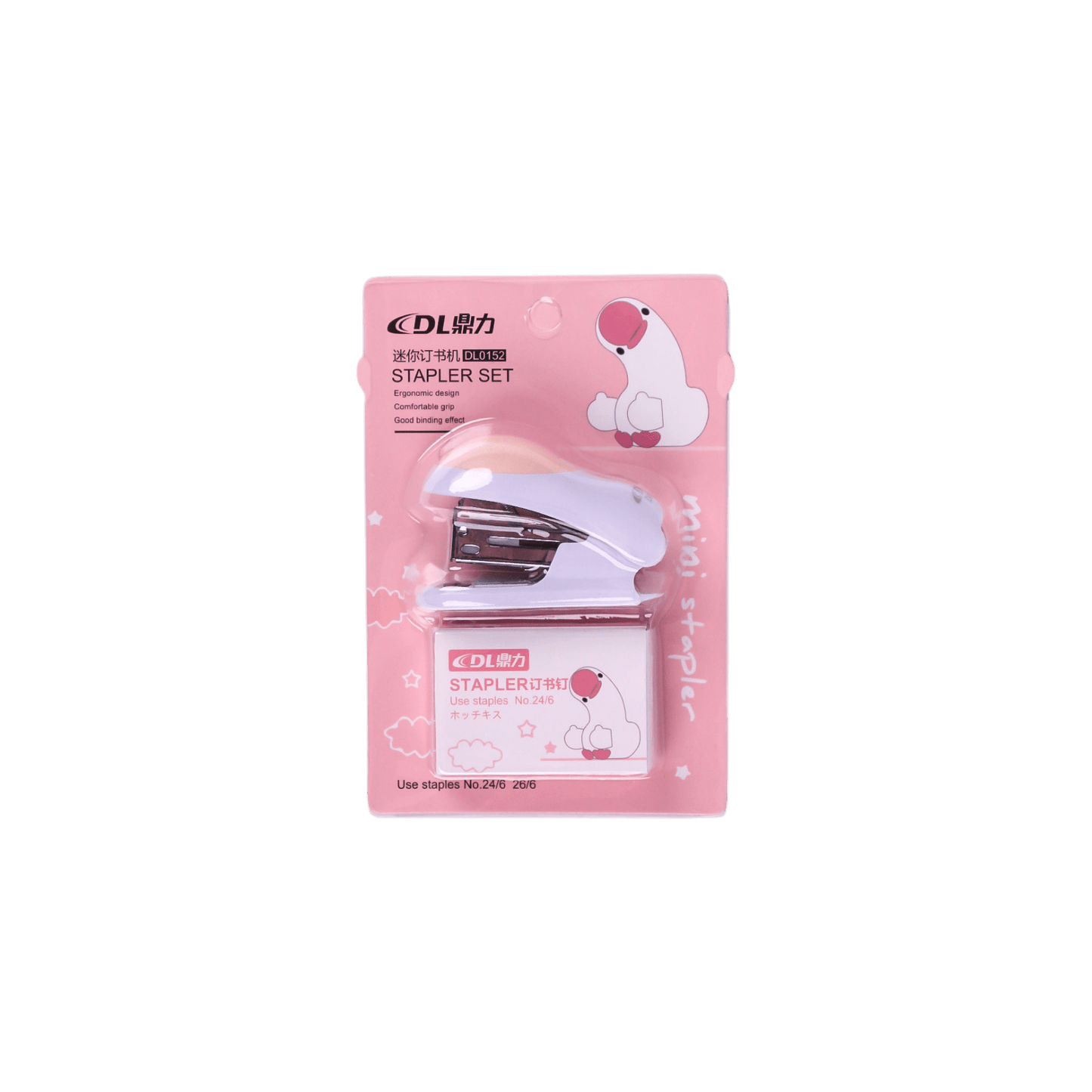 Mini Agrafeuse Kawaii avec Agrafes 24/6 – Set DL0152 - Librairie Oxford City