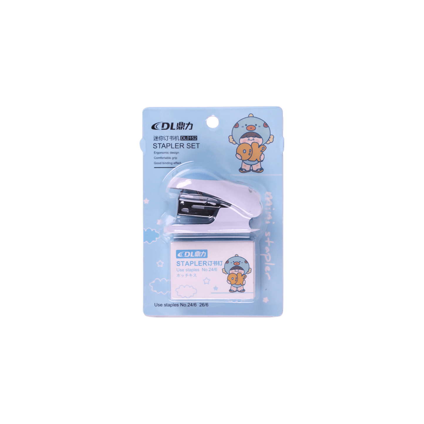 Mini Agrafeuse Kawaii avec Agrafes 24/6 – Set DL0152 - Librairie Oxford City