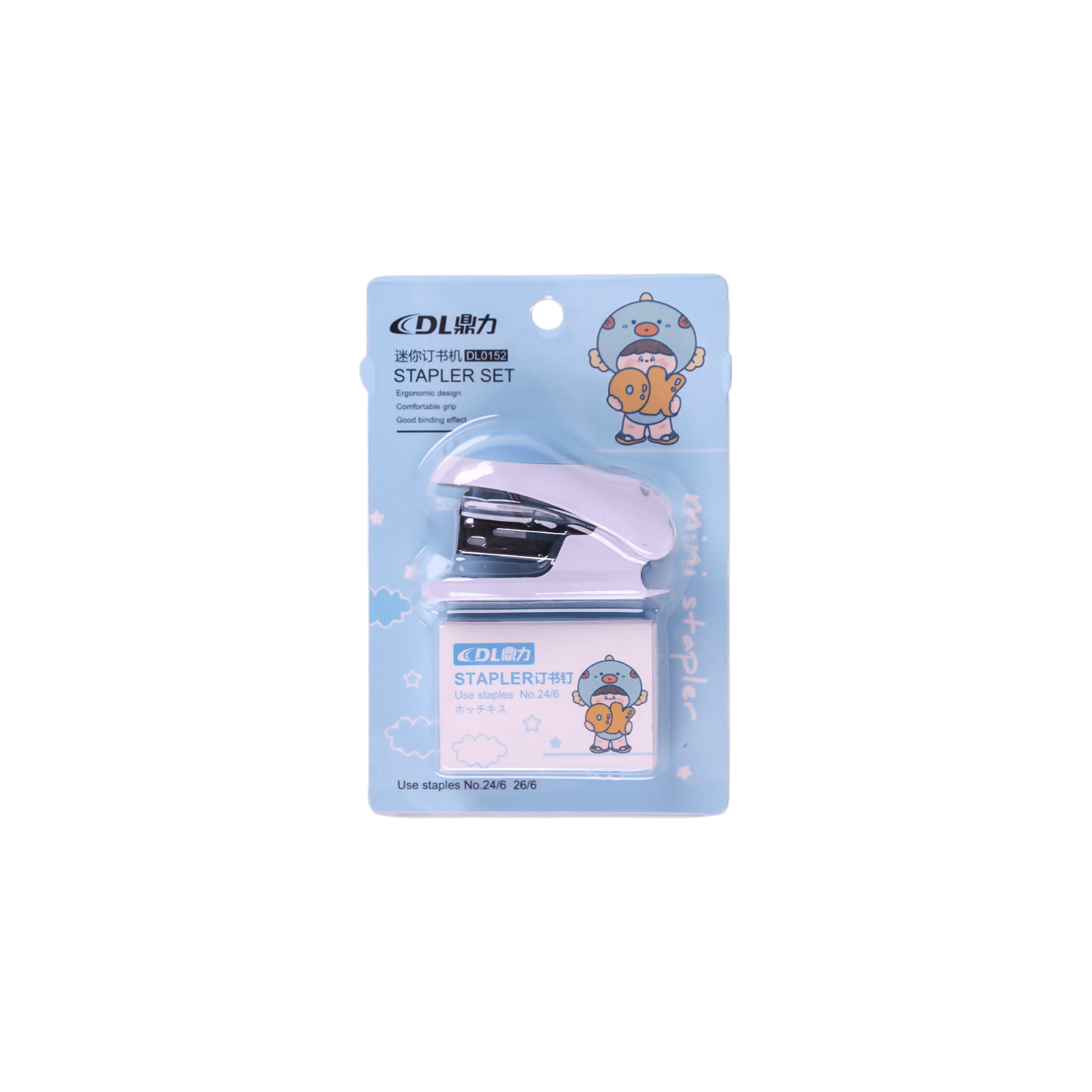 Mini Agrafeuse Kawaii avec Agrafes 24/6 – Set DL0152 - Librairie Oxford City