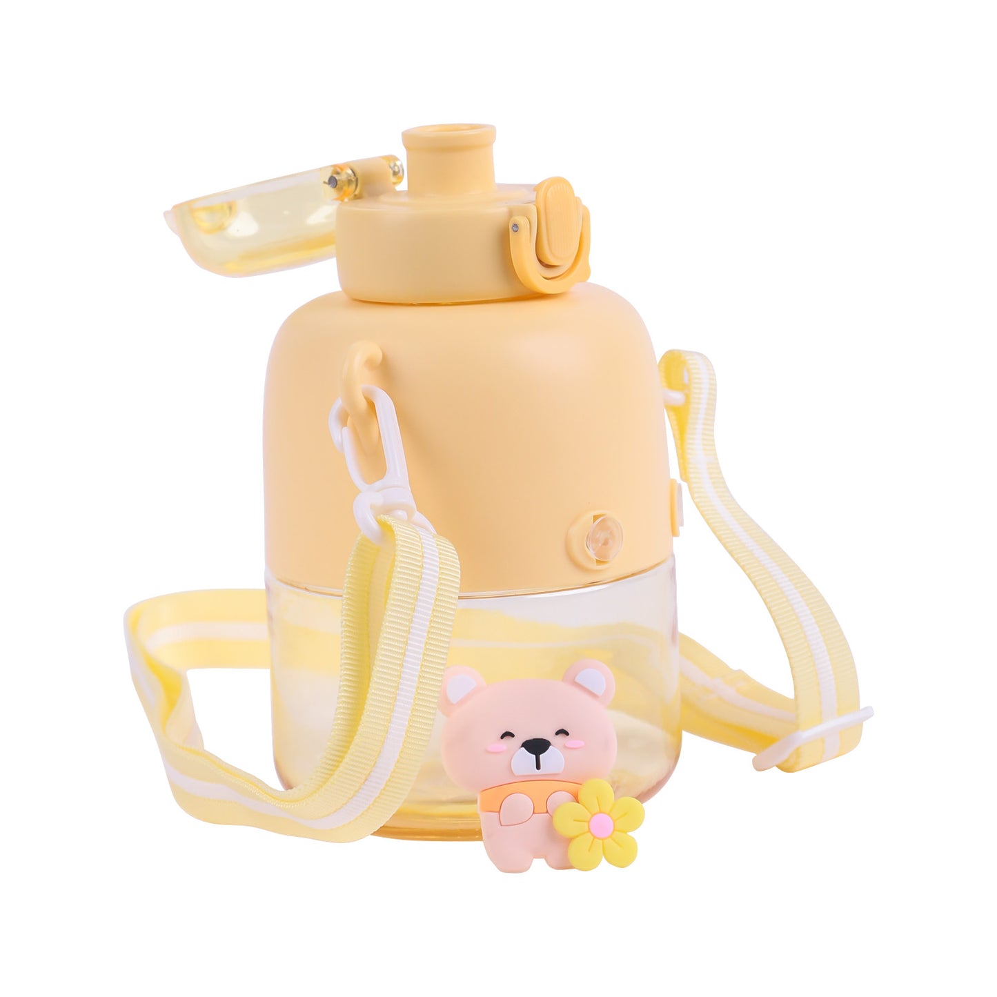 Gourde Enfant Robot avec Charm 16cm - Paille & Bandoulière