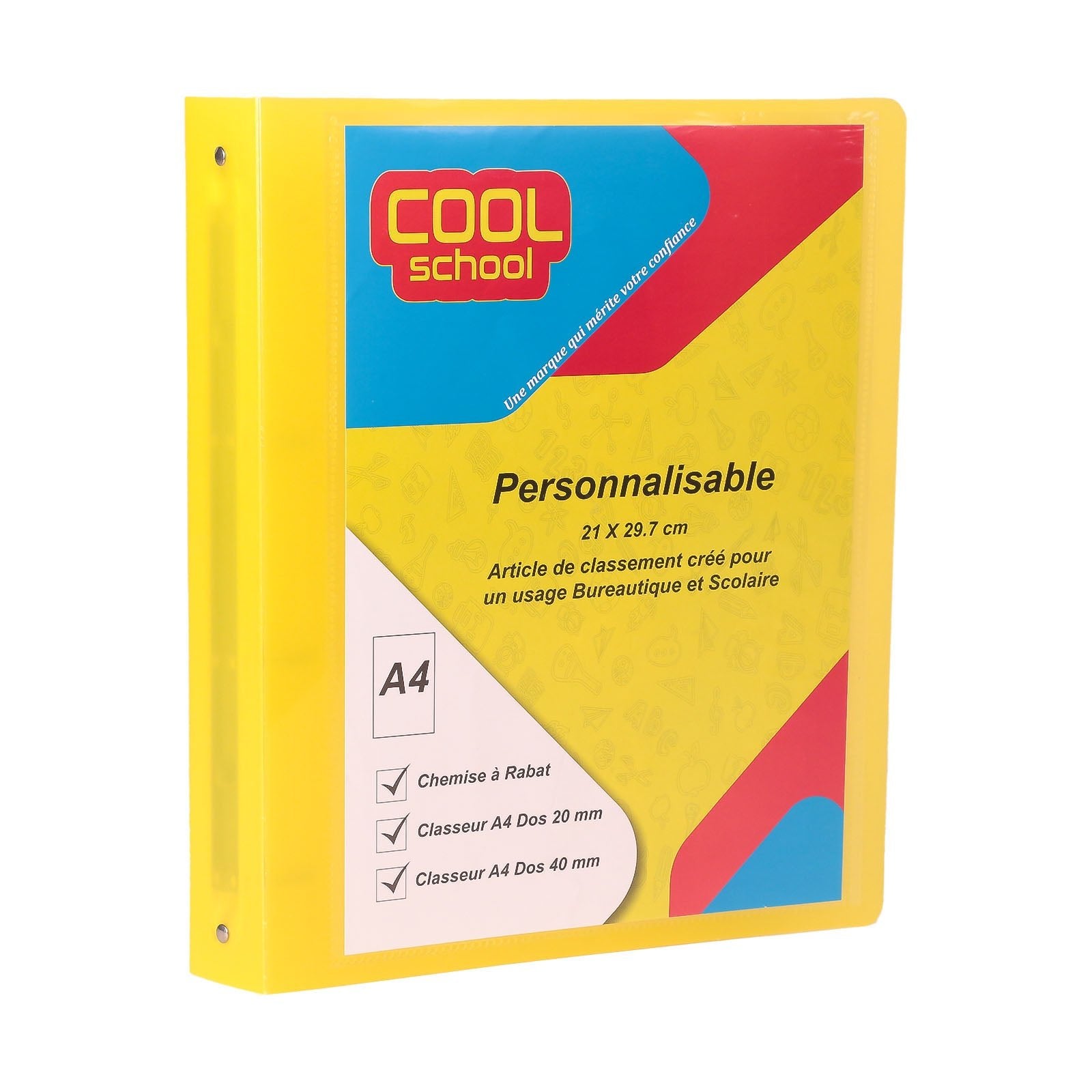 Classeur 4 Anneaux PP Glossy A4 40mm Personnalisable — Cool School - Librairie Oxford City